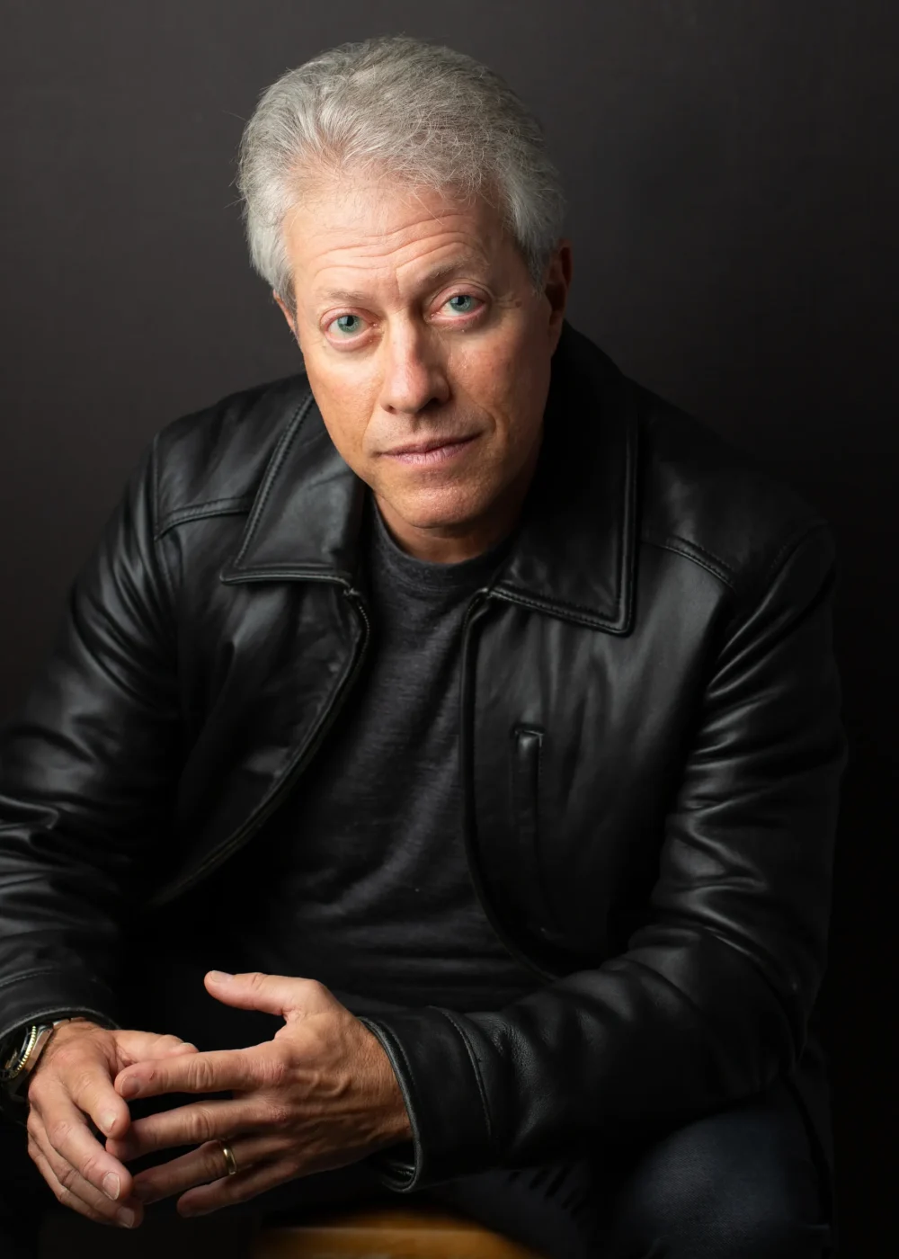 Scott Shimberg leather coat full PNG