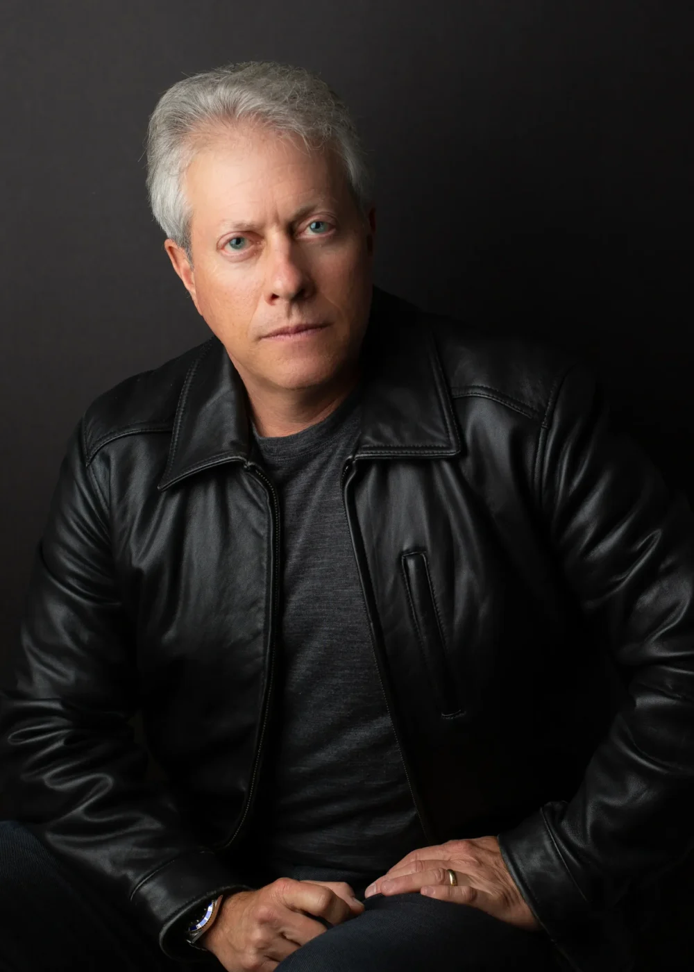 Scott Shimberg leather coat serious PNG